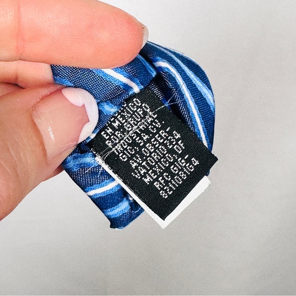 Oscar de la Renta Blue Striped Polyester Tie Vintage Businesscore Classic - Picture 6 of 8